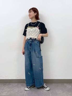 「RAGEBLUE（レイジブルー）のアイテム（キャミソール）」を使った、nanamiさん（レディース・164cm）の夏コーディネート