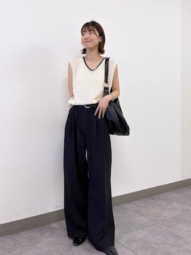 「RAGEBLUE（レイジブルー）のアイテム（ニット/セーター）」を使った、nanamiさん（レディース・164cm）の夏コーディネート