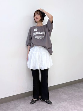 「アイテム（ニットキャップ/ビーニー）」を使った、nanamiさん（レディース・164cm）の夏コーディネート