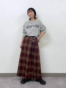 「JEANASIS（ジーナシス）のアイテム（ニットキャップ/ビーニー）」を使った、nanamiさん（レディース・164cm）の秋コーディネート
