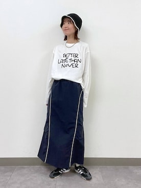 「RAGEBLUE（レイジブルー）のアイテム（ハット）」を使った、nanamiさん（レディース・164cm）の秋コーディネート