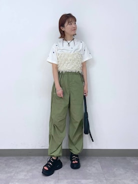 「RAGEBLUE（レイジブルー）のアイテム（キャミソール）」を使った、nanamiさん（レディース・164cm）の夏コーディネート