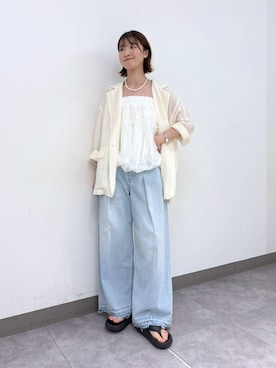 「アイテム（テーラードジャケット）」を使った、nanamiさん（レディース・164cm・20代）の夏コーディネート