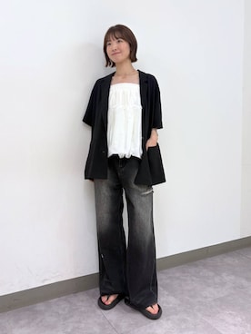 「アイテム（テーラードジャケット）」を使った、nanamiさん（レディース・164cm・20代）の夏コーディネート