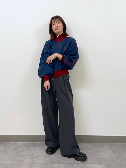 セール】ピンストライプ/2タックワイドスラックス（スラックス