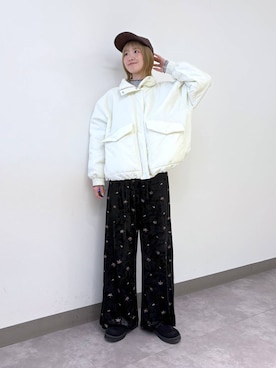 「アイテム（スウェットパンツ）」を使った、nanamiさん（レディース・164cm・20代）の冬コーディネート