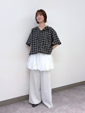 「アイテム（スウェットパンツ）」を使った、nanamiさん（レディース・164cm・20代）の夏コーディネート