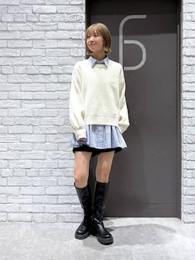 「RAGEBLUE（レイジブルー）のアイテム（Tシャツ/カットソー）」を使った、nanamiさん（レディース・164cm）の秋コーディネート