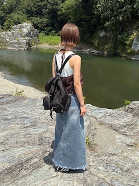 「アイテム（バックパック/リュック）」を使った、nanamiさん（レディース・164cm・20代）の夏コーディネート