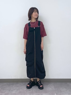「RAGEBLUE（レイジブルー）のアイテム（ジャンパースカート）」を使った、nanamiさん（レディース・164cm）の夏コーディネート