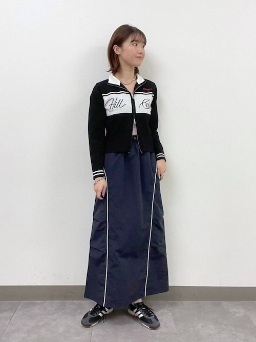 セール】セットアップ対応/パイピングナイロンスカート（スカート