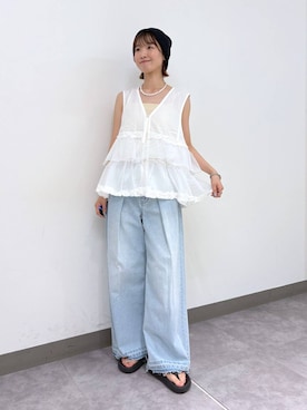 「アイテム（ニットキャップ/ビーニー）」を使った、nanamiさん（レディース・164cm・20代）の夏コーディネート