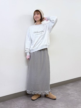 「RAGEBLUE（レイジブルー）のアイテム（帽子）」を使った、nanamiさん（レディース・164cm）の冬コーディネート