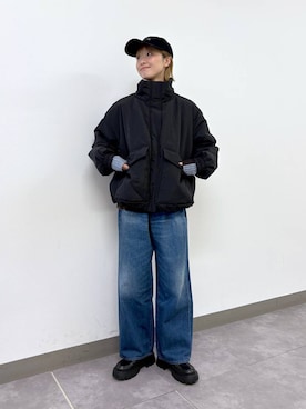 「RAGEBLUE（レイジブルー）のアイテム（キャップ）」を使った、nanamiさん（レディース・164cm）の冬コーディネート