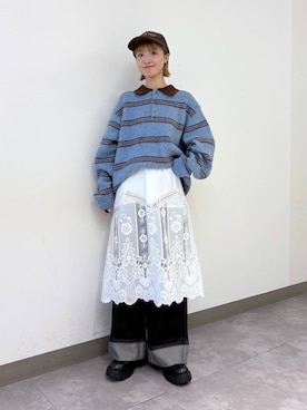 「アイテム（ポロシャツ）」を使った、nanamiさん（レディース・164cm・20代）の冬コーディネート