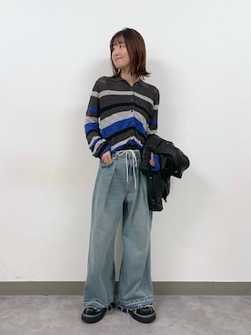 「RAGEBLUE（レイジブルー）のアイテム（ライダースジャケット）」を使った、nanamiさん（レディース・164cm）の秋コーディネート