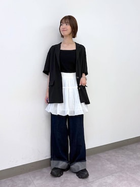 「RAGEBLUE（レイジブルー）のメッシュスニーカーサンダル（サンダル）」を使った、nanamiさん（レディース・164cm・20代）の夏コーディネート