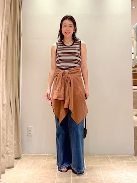 「GALLARDAGALANTE（ガリャルダガランテ）のローンシャツ（シャツ/ブラウス）」を使った、gg_makiko_tgさん（レディース・161cm・30代）の夏コーディネート