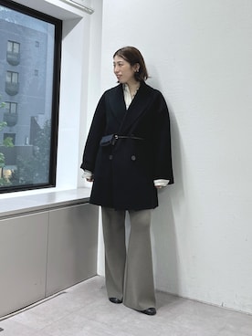 「GALLARDAGALANTE（ガリャルダガランテ）の【セットアップ対応】ニットパンツ（その他パンツ、グレー系）」を使った、gg_makiko_tgさん（レディース・161cm）の秋コーディネート