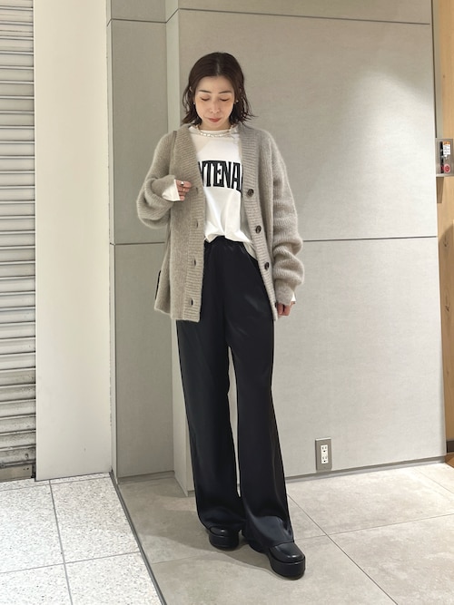 【新品】ガラルダギャランテ　ファーVネックカーディガン　モカ 新品】ガラルダギャランテ ファーVネックカーディガン モカ