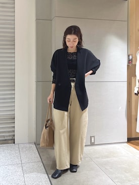 「アイテム（ノーカラージャケット）」を使った、gg_makiko_tgさん（レディース・161cm）の秋コーディネート