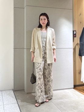 「GALLARDAGALANTE（ガリャルダガランテ）の【2.718】サムリングミュール（サンダル、ブラウン系）」を使った、gg_makiko_tgさん（レディース・161cm）の春コーディネート