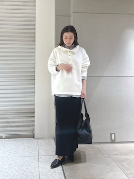 「GALLARDAGALANTE（ガリャルダガランテ）のポンチタイトスカート（スカート、ブラック系）」を使った、gg_makiko_tgさん（レディース・161cm）の冬コーディネート