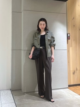 「GALLARDAGALANTE（ガリャルダガランテ）のトップバックルベルト（ベルト、ブラック系）」を使った、gg_makiko_tgさん（レディース・161cm）の春コーディネート