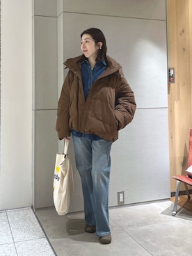 「アイテム（ダウンジャケット/コート）」を使った、gg_makiko_tgさん（レディース・161cm・30代）の秋コーディネート
