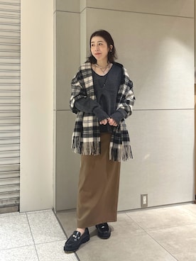 「アイテム（マフラー）」を使った、gg_makiko_tgさん（レディース・161cm）の秋コーディネート