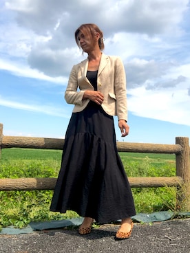「古着のアイテム（スカート）」を使った、ゆきさん（メンズ・172cm）の秋コーディネート