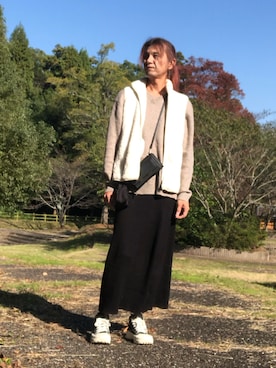 「アイテム（スカート）」を使った、ゆきさん（メンズ・172cm）の秋コーディネート