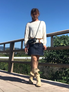 「アイテム（デニムスカート）」を使った、ゆきさん（メンズ・172cm）の秋コーディネート
