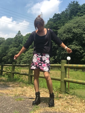 「アイテム（スカート）」を使った、ゆきさん（メンズ・172cm）の夏コーディネート