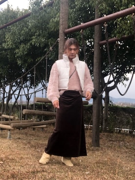 「アイテム（スカート）」を使った、ゆきさん（メンズ・172cm）の冬コーディネート