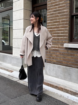 「アイテム（その他アウター）」を使った、doudouchinamiさん（レディース・163cm・30代）の冬コーディネート