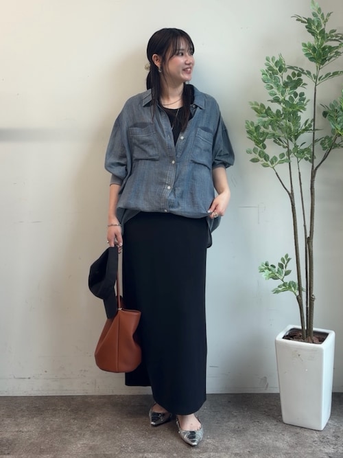 袖リブシアーデニムシャツ
