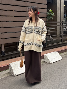 「DouDou（ドゥドゥ）のアイテム」を使った、doudouchinamiさん（レディース・163cm）の冬コーディネート