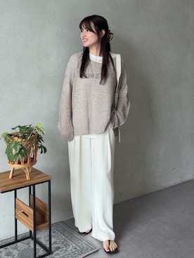 「DouDou（ドゥドゥ）のさざれネックレス（ネックレス、その他）」を使った、doudouchinamiさん（レディース・163cm）の春コーディネート