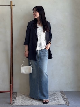 「DouDou（ドゥドゥ）のアイテム（トップス）」を使った、doudouchinamiさん（レディース・163cm）の春コーディネート