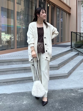 「アイテム（カーディガン/ボレロ）」を使った、doudouchinamiさん（レディース・163cm・30代）の夏コーディネート