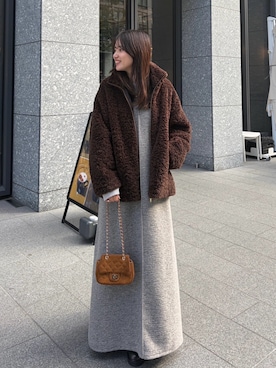 「アイテム（その他アウター）」を使った、doudouchinamiさん（レディース・163cm・30代）の冬コーディネート