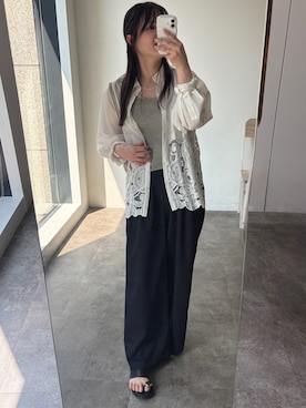 「DouDou（ドゥドゥ）のアイテム（トップス）」を使った、doudouchinamiさん（レディース・163cm）の春コーディネート