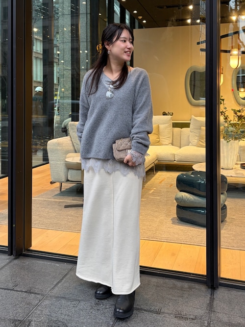 ファーウール深Vプルオーバー