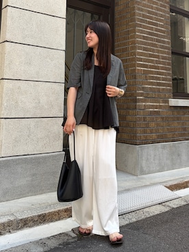 「DouDou（ドゥドゥ）のアイテム」を使った、doudouchinamiさん（レディース・163cm）の春コーディネート