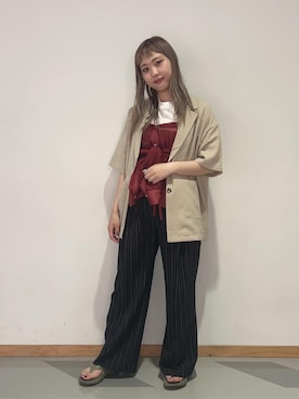 「アイテム（テーラードジャケット）」を使った、chipal984さん（レディース・164cm）の夏コーディネート