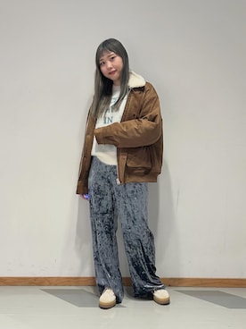 「RAGEBLUE（レイジブルー）のアイテム（ブルゾン）」を使った、37___8さん（レディース・164cm）の冬コーディネート