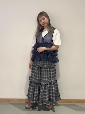 「アイテム（ベスト）」を使った、chipal984さん（レディース・164cm）の夏コーディネート