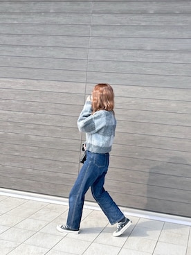 「DISCOAT（ディスコート）のアイテム（デニムパンツ）」を使った、yukiiiさん（レディース・160cm）の春コーディネート