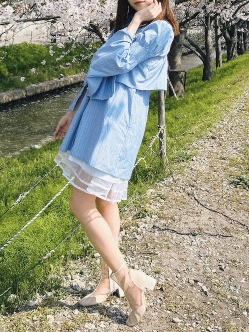 jouetie リボンビスチェレイヤードチュニックシャツ リボンビスチェレイヤードチュニックシャツ｜ジュエティ